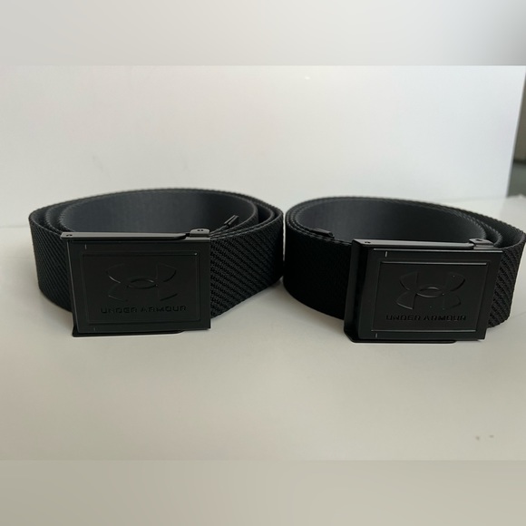 Under Armour Other - Under Amour TWO Men's Black/Pitch Gray Webbing Belts length 47” & 40”